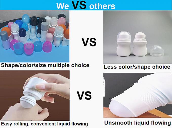 50ml PE Empty Roller Fragrant Body Bottle Antiperspirant Bottleplastic Roll on Deodorant Bottle
