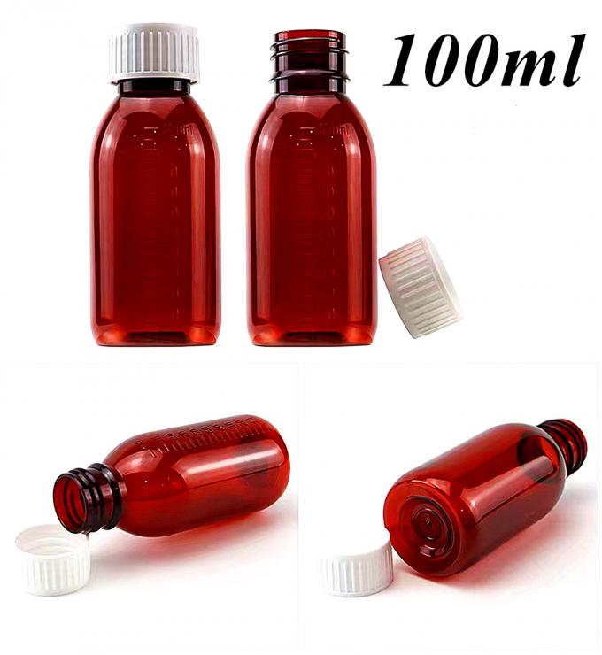 Hot Sale 3oz 4oz 5oz Amber Plastic Pharmaceutical Cough Syrup Bottle for Oral Liquid