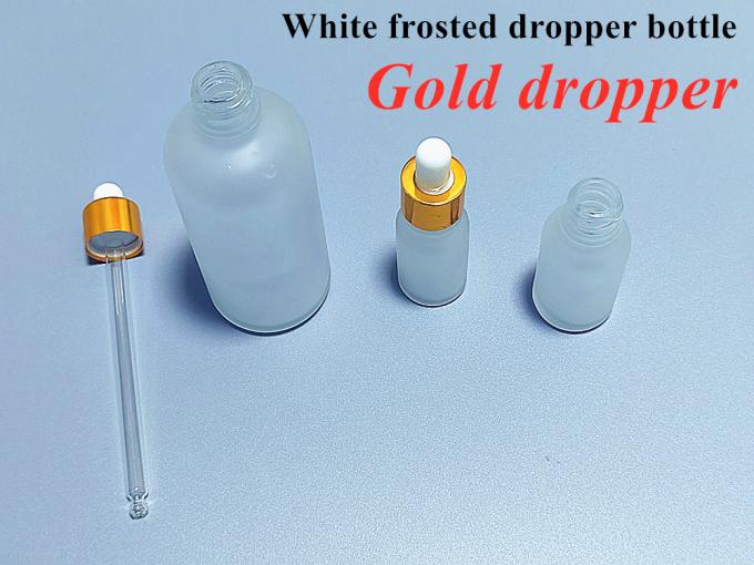 Wholesale Cheap Luxury Empty 5ml 10ml 15ml 20ml 30ml 50ml Essential Oil Bottle White Frosted Black Cap Dropper Glass Bottle