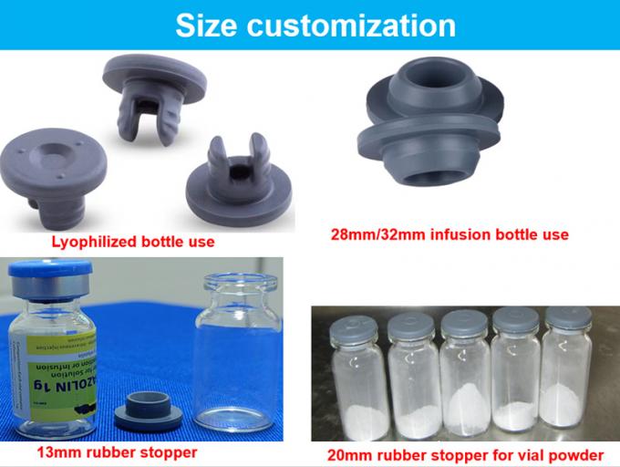 High Quality 13mm 20mm 28mm Lyophilization Closures Bromine Butyl Rubber Stoppers for Pharmaceutical Glass Injectable Vials
