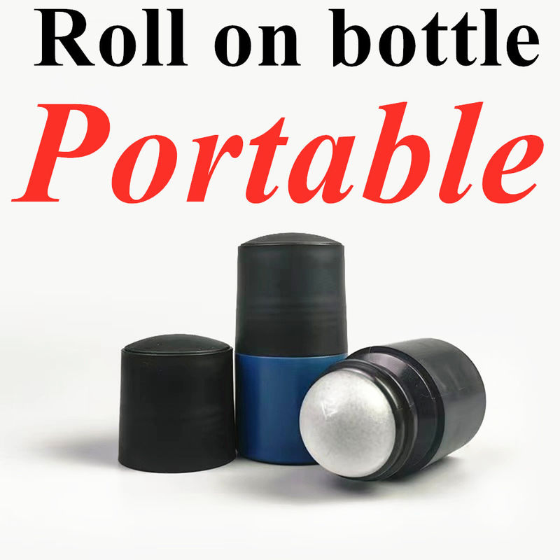 50 ml schwarze leere HDPE-Plastikwalze Plastikwalze auf Deodorant Antiperspirant Flasche mit schwarzem Deckel