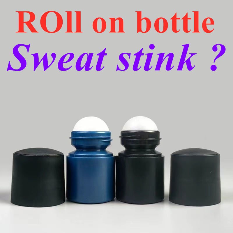 50 ml schwarze leere HDPE-Plastikwalze Plastikwalze auf Deodorant Antiperspirant Flasche mit schwarzem Deckel