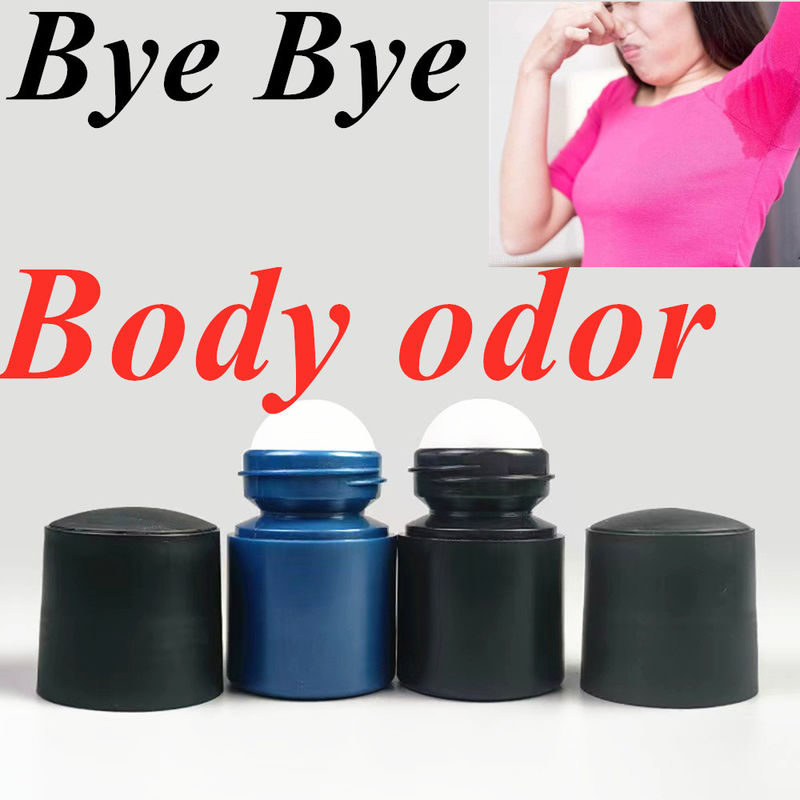 50 ml schwarze leere HDPE-Plastikwalze Plastikwalze auf Deodorant Antiperspirant Flasche mit schwarzem Deckel
