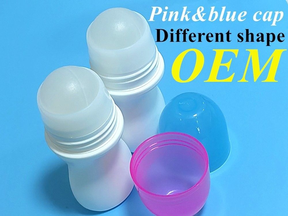 Sommer Custom Neues Design 30 ml 50 ml 60 ml Wiederauffüllbares weißes HDPE-Deodorant Plastikrollen auf Flasche