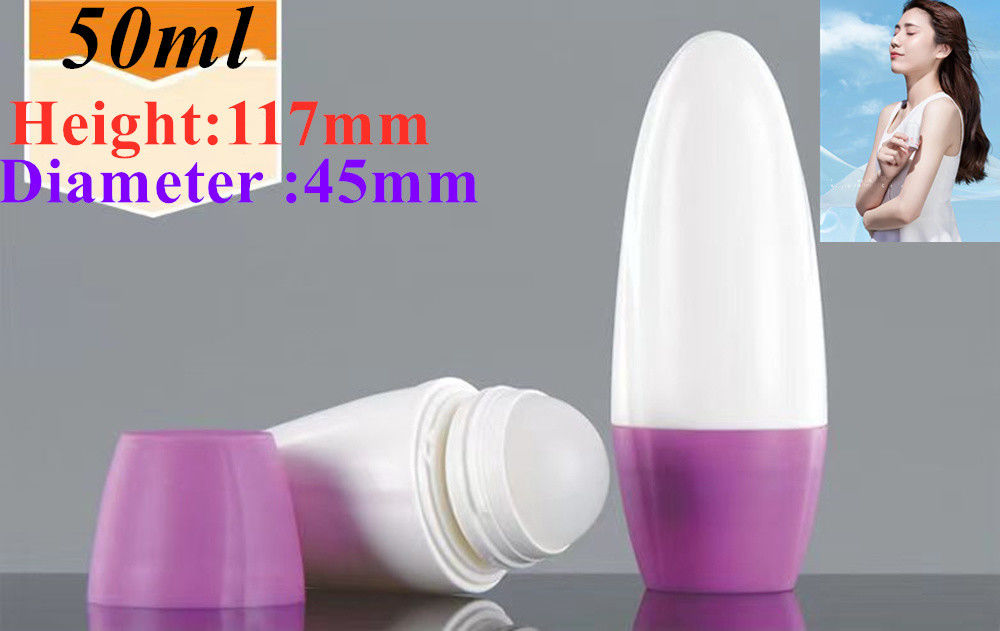 HDPE 30 ml 50 ml 60 ml Kunststoffrolle auf zylindrischer runder Walzflasche Deodorantflasche Behälter mit Kunststoffwalzkugel