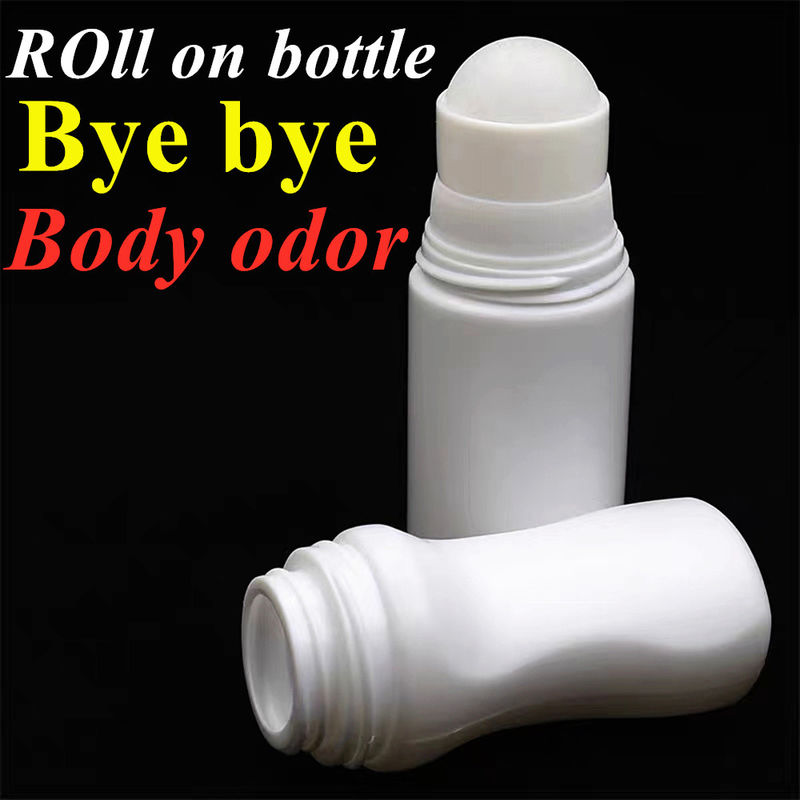30 ml 50 ml 60 ml HDPE Kunststoff Weiß Kunststoff Deodorant Ätherisches Öl Rollen auf Flasche mit Rollenkugel