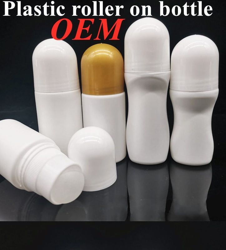 30 ml 50 ml 60 ml weiße Kunststoffflasche auf Flasche HDPE Roll-on Deodorant Flasche leere Nachfüllbare tragbare Reisebrolle auf Flasche