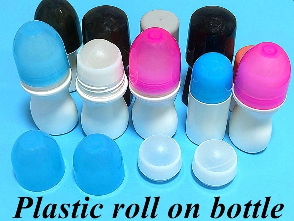HDPE 30ml 50ml 60ml 100ml Kunststoffrolle auf weißer Zylinderrunder Flasche Deodorantbehälter mit Rollen auf Kugel