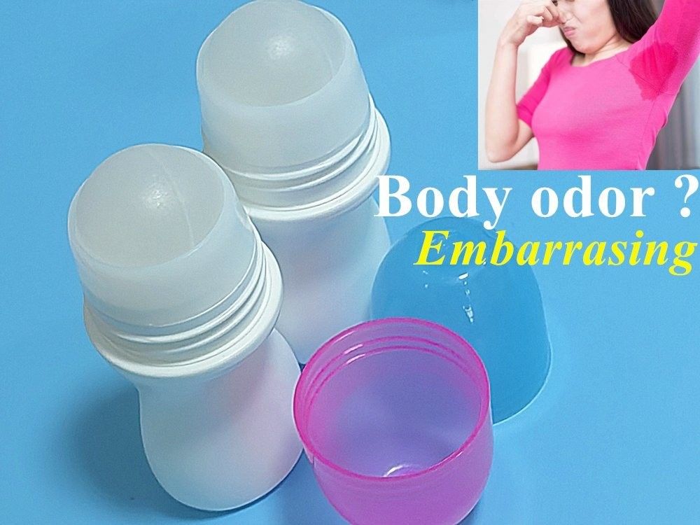 HDPE 30ml 50ml 60ml 100ml Kunststoffrolle auf weißer Zylinderrunder Flasche Deodorantbehälter mit Rollen auf Kugel