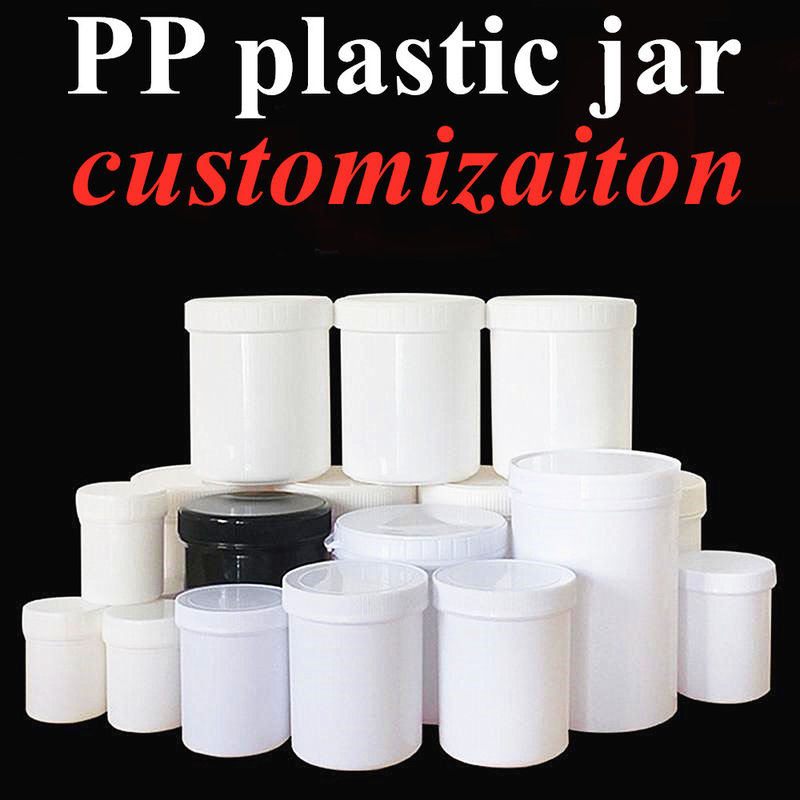 250 ml 8 oz 500 ml 950 ml 1000 ml PP Kunststoff Kosmetik Klar Durchsichtig Weiß Topf Kunststoff Salbe Creme Jar mit Schraubverschluss
