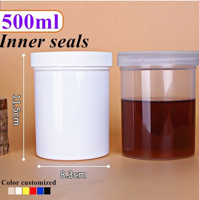 150 ml 250 ml 500 ml Kosmetische Creme Plastikbehälter PP-Kosmetikverpackung Creme-Glas mit Plastik-PP-Schraubkappe