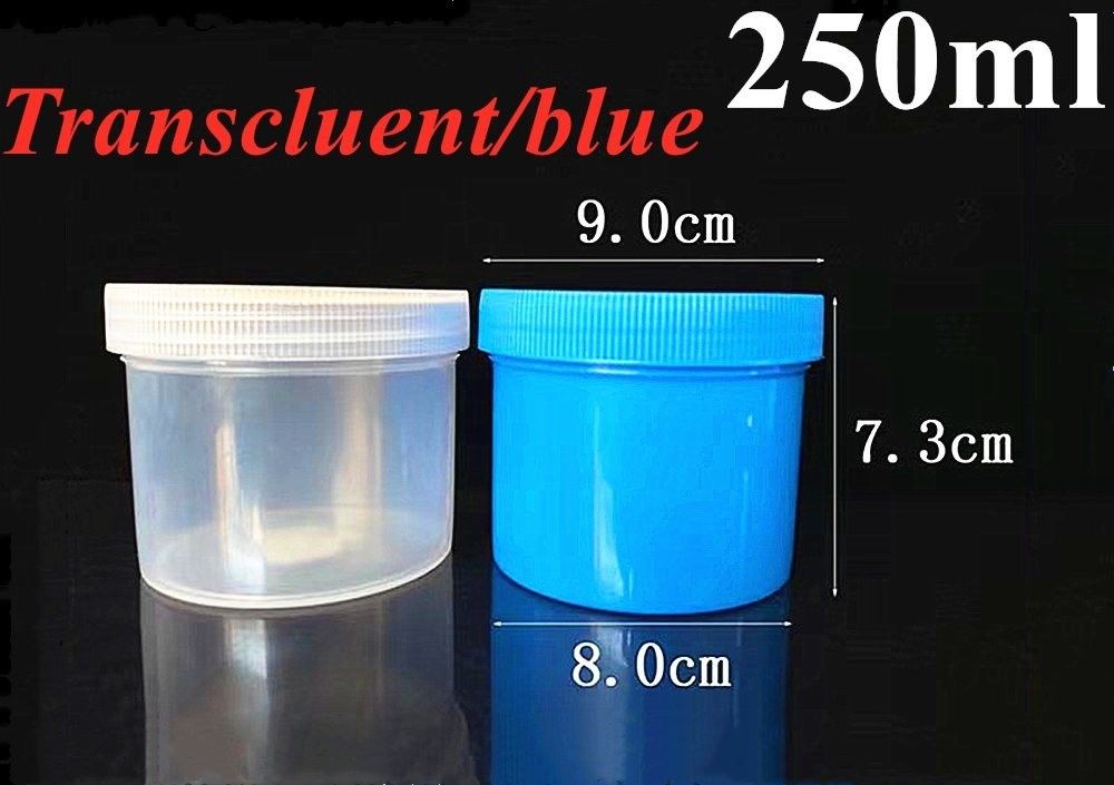 100 ml 150 ml 250 ml 500 ml PP Kosmetikglas Durchsichtig klarblau 16 oz Kunststoff Salbe Kosmetik Topf