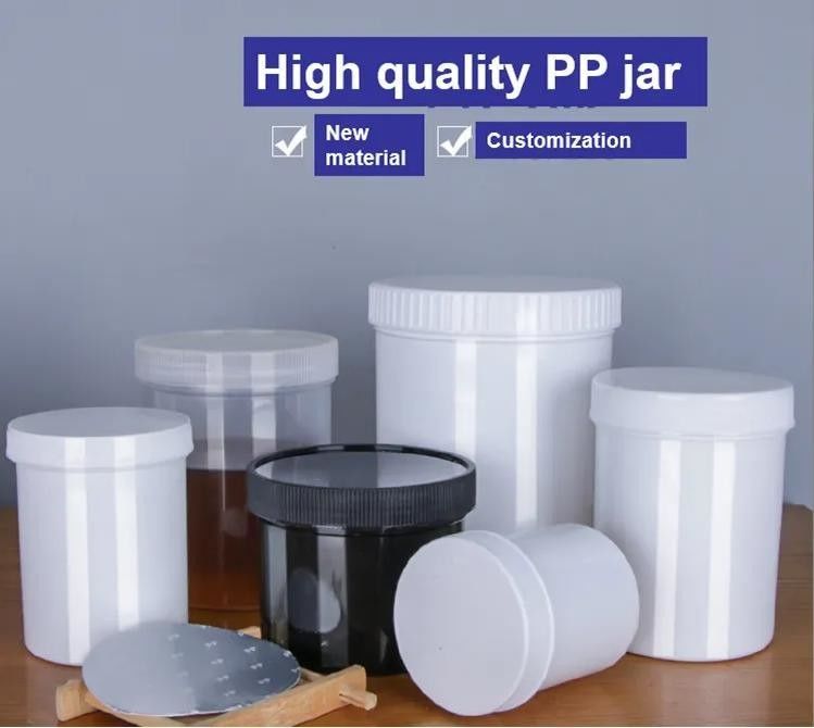 SGS 100ml 250ml 500ml 1000ml PP Kosmetikglas Kosmetikprobenbehälter Salbeglas mit Schraubkappe