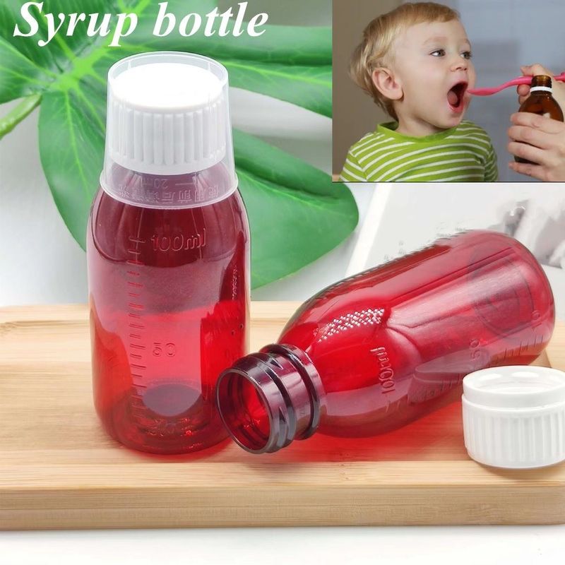 3oz 4oz 5oz leere runde Plastik Sirup Flasche Medizin verwendet Haustier Medizinisches Paket Husten Sirup Flasche mit Schraubverschluss