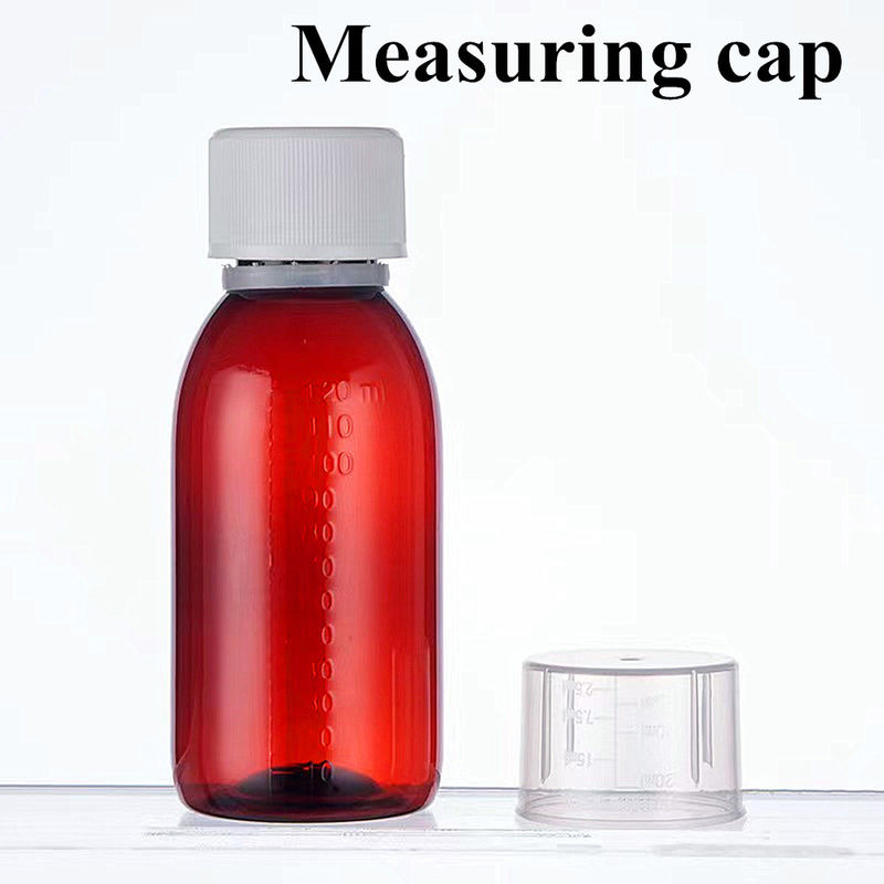 100 ml 120 ml 150 ml 200 ml Bernstein Runde Arzneimittel für Haustiere orale Flüssigkeit Hustensaft Plastikflasche mit PP-Schraubverschluss