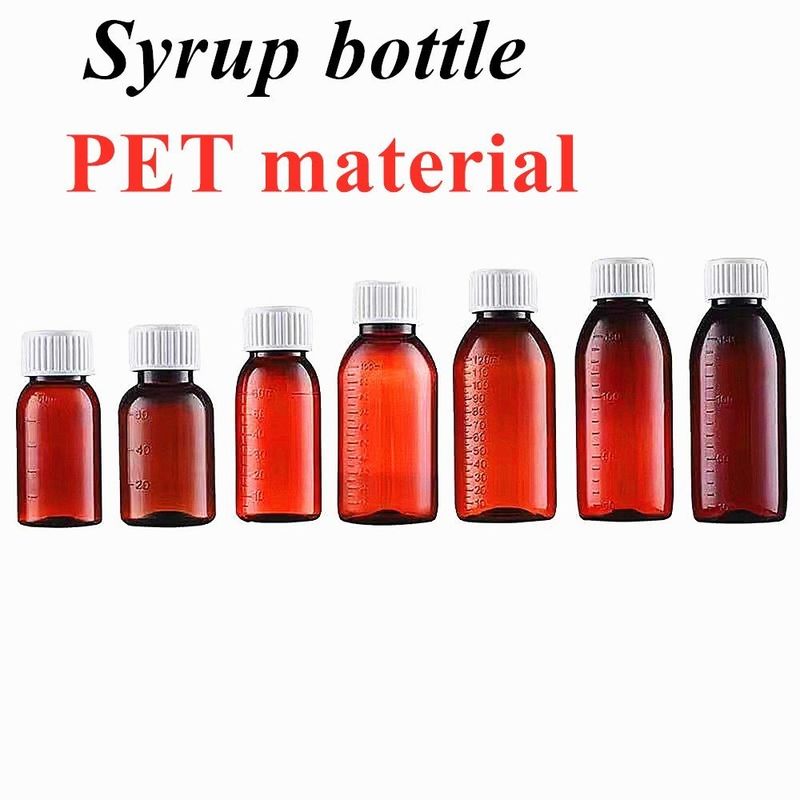 100 ml 120 ml 150 ml 200 l maßgeschneiderte leere Plastik-Brammer-Sirupflasche orale Flüssigmedizin für Haustiere Behälter Husten-Sirupflasche