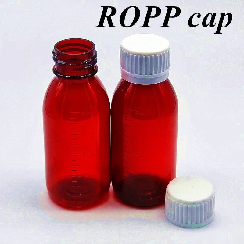 3oz 4oz 5oz 100ml 120ml Arzneimittel für Haustiere Runde Amber Plastikflaschen Plastik Husten Sirup Flasche für orale Flüssigkeit