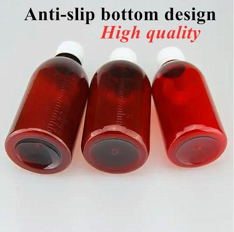 3oz 4oz 5oz 100ml 120ml Arzneimittel für Haustiere Runde Amber Plastikflaschen Plastik Husten Sirup Flasche für orale Flüssigkeit
