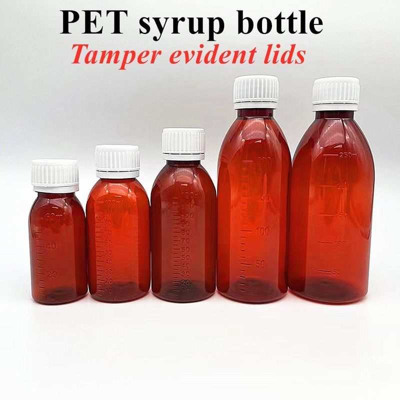 100 ml 120 ml 150 ml Runder leerer Kunststoff Tierarzneimittel Flüssiges Oralsuspension Flasche Amber Cought Syrup Flasche