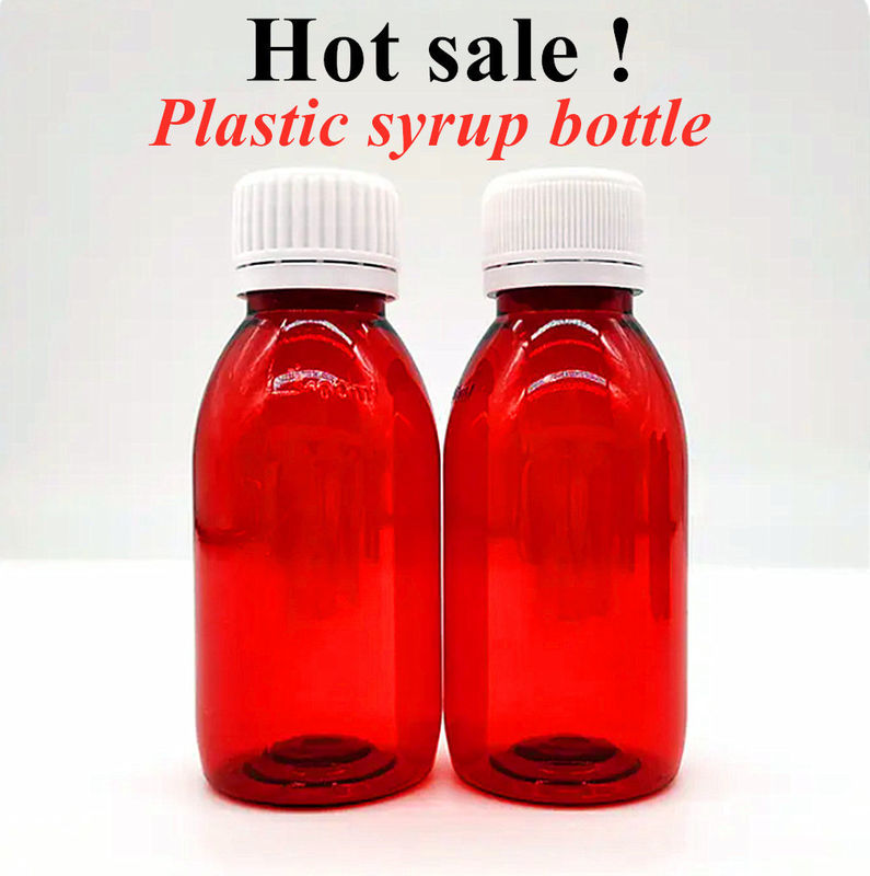3oz 4oz Amber Sirup Glasflasche mit 28mm Hals Plastik pharmazeutische Husten Sirup Flasche für orale Flüssigkeit