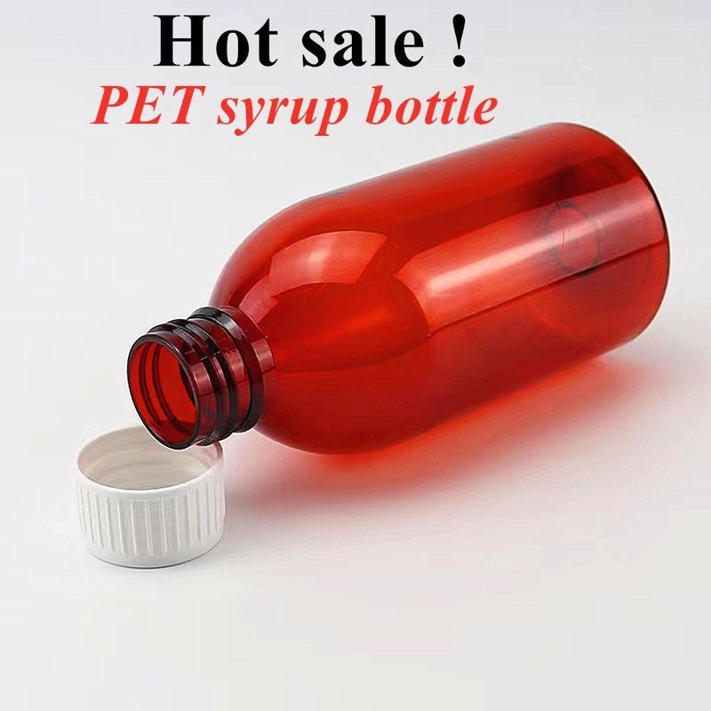 3oz 4oz Amber Sirup Glasflasche mit 28mm Hals Plastik pharmazeutische Husten Sirup Flasche für orale Flüssigkeit