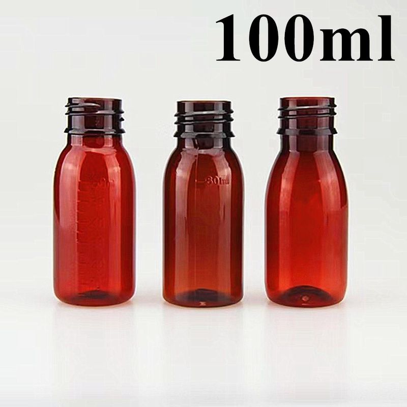 3oz 4oz Amber Sirup Glasflasche mit 28mm Hals Plastik pharmazeutische Husten Sirup Flasche für orale Flüssigkeit