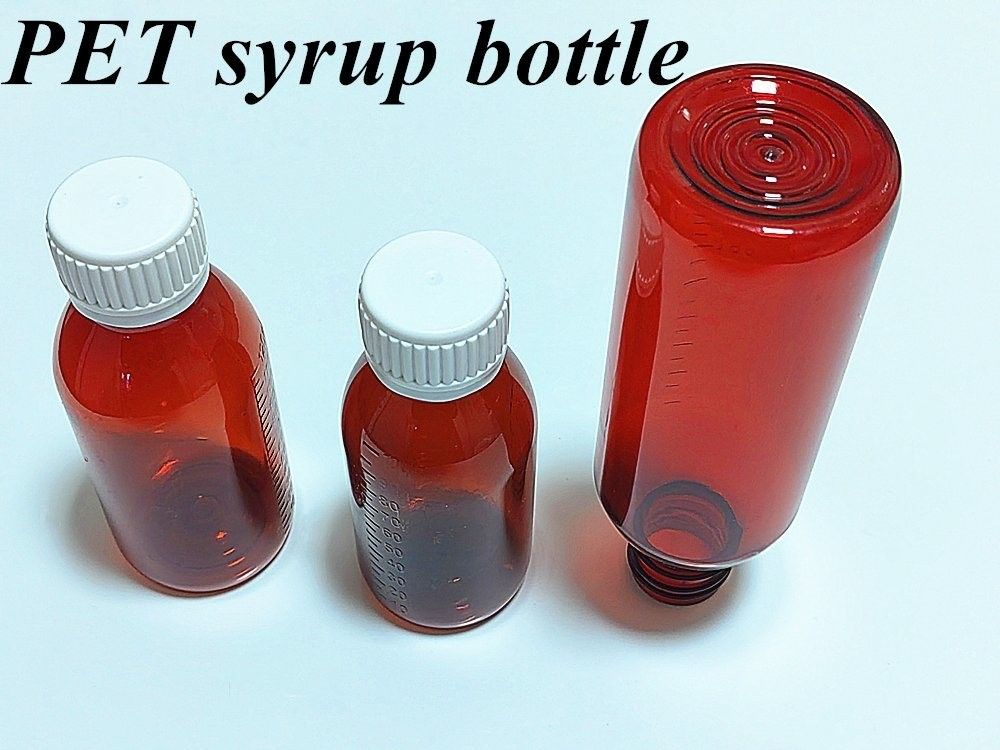 100 ml 120 ml orale Flüssigkeit für Haustiere Amber Husten Sirup Behälter Amber leerer Husten Sirup Flasche mit Ropp Cap