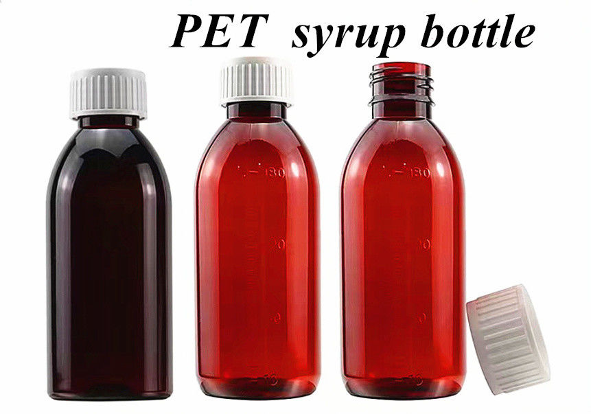 3oz 4oz 5oz Amber Husten Sirup Flüssigkeitsflasche Rundes Medizinflüssigkeitsfilter Sirup Flasche mit CRC Schraubkappe