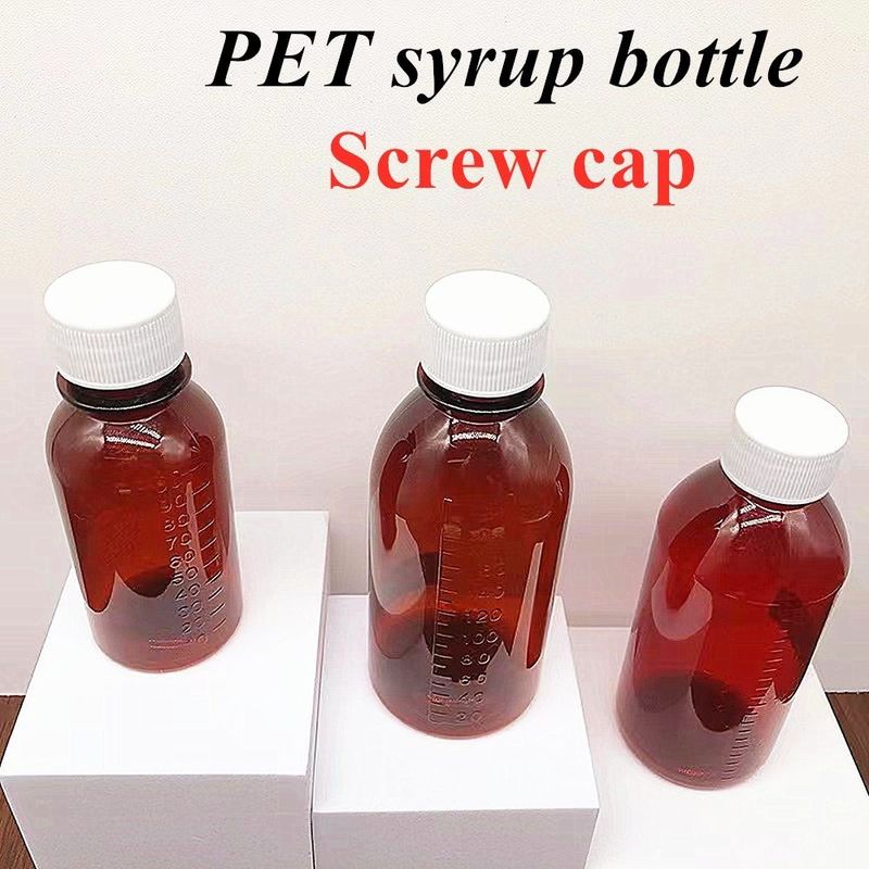 3oz 4oz 5oz Pet Leere Husten Sirup Flasche orale Flüssigkeitssuspension Pulver Plastikflasche mit Manipulationssicherung Kappe
