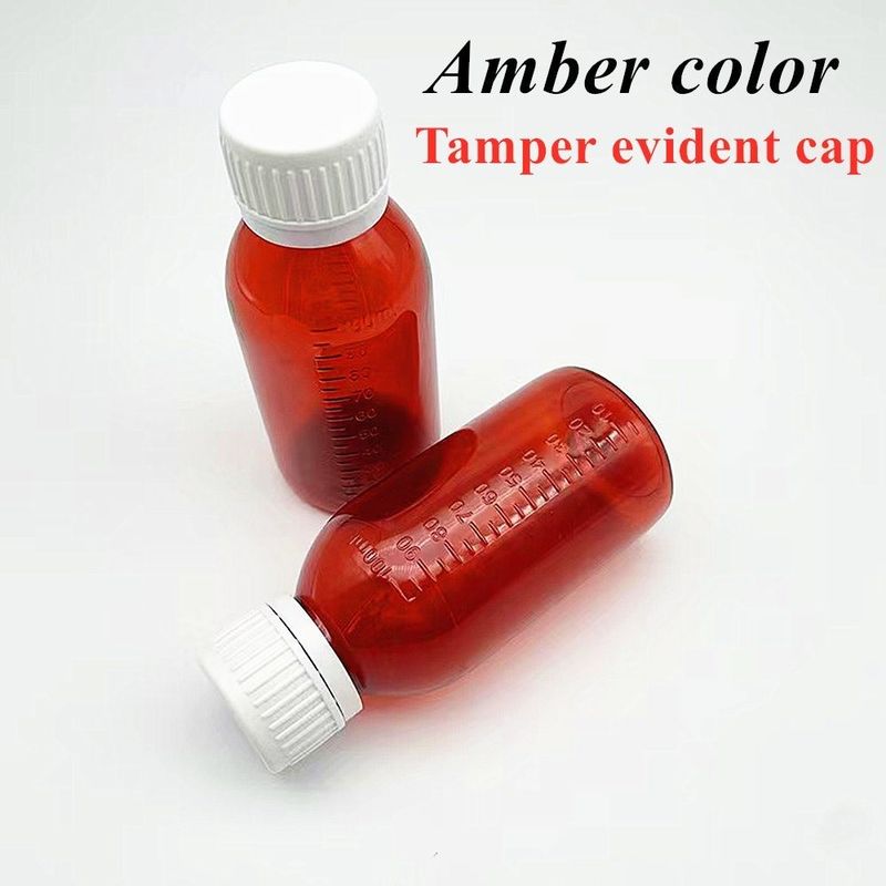 3oz 4oz 5oz Tierarzneimittel Behälter Bernstein Runde Arzneimittel Medizin Oral Flüssig Sirup Flasche