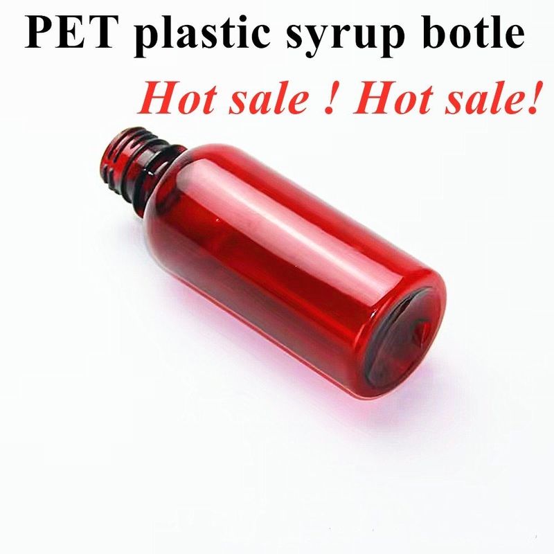 100 ml 120 ml Husten Sirup Flasche Oral Flüssigkeit Kunststoffflasche PET Leere runde Bernstein Sirup Kunststoffflasche