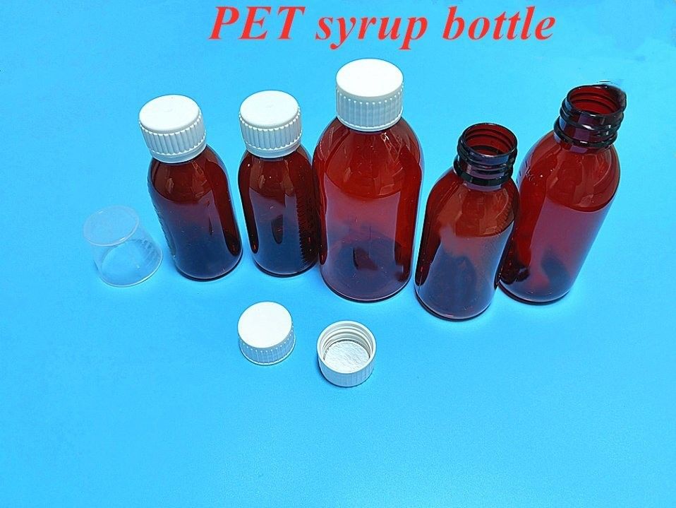 Braune 100 ml 120 ml Flaschen mit Tiersirup mit CRC-Schraubkappe für orale Flüssigkeit