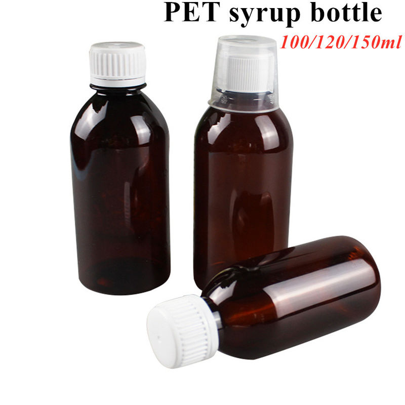 Braune 100 ml 120 ml Flaschen mit Tiersirup mit CRC-Schraubkappe für orale Flüssigkeit