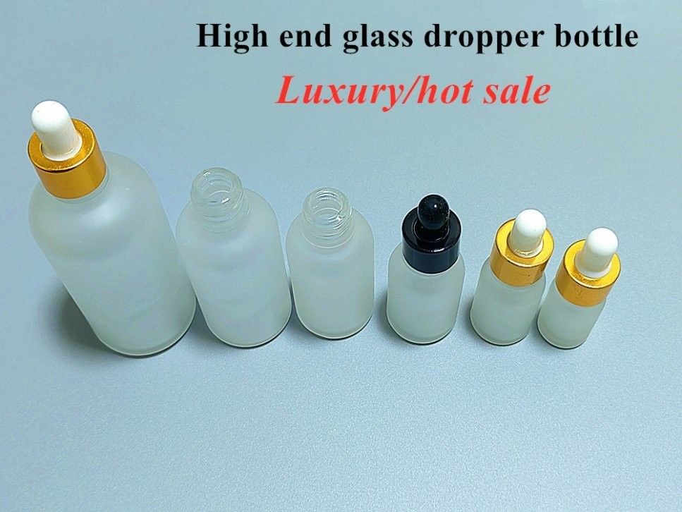 10 ml 20 ml 30 ml 50 ml 100 ml Schiefe Schulter Glas ätherisches Öl Flasche Weiß Frosted Tropffflasche für die Hautpflege