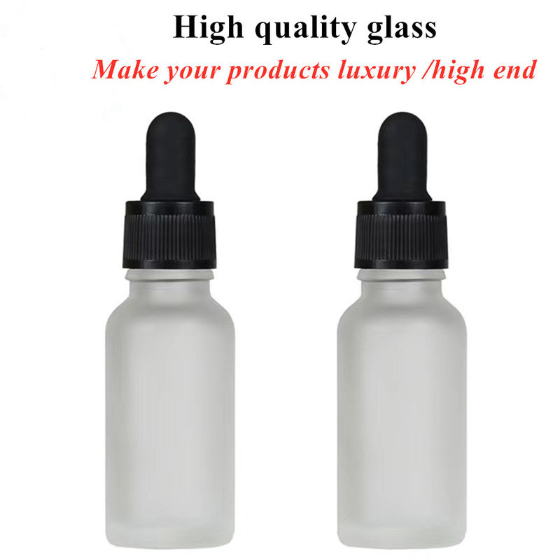 20 ml 30 ml 50 ml 2 oz Kosmetische Körperpflege Augen ätherisches Öl Glas Weiß Frosted Tropffflasche mit Tropfkappe
