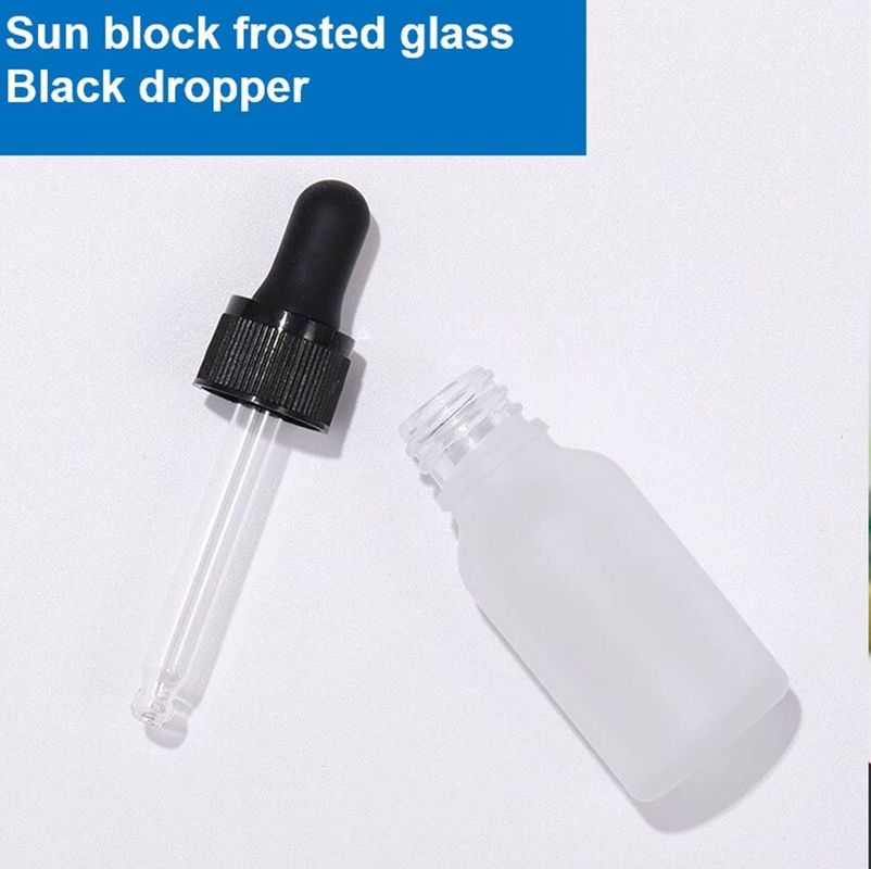 Luxus 1 oz 2 oz 10ml 15ml 20ml 30ml 50ml Leer rundes Hautpflege-Serum ätherisches Öl Auge Weiß Frostglas Tropffflasche
