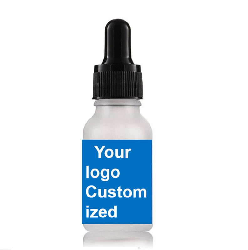 Luxus 1 oz 2 oz 10ml 15ml 20ml 30ml 50ml Leer rundes Hautpflege-Serum ätherisches Öl Auge Weiß Frostglas Tropffflasche