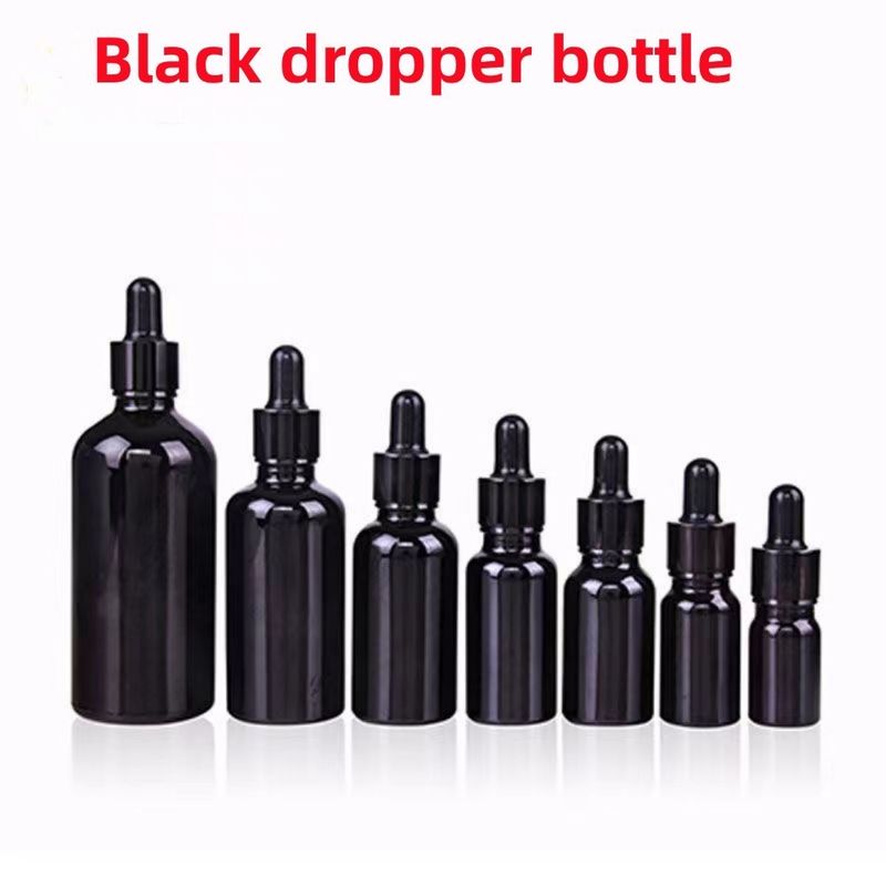Großhandel Billig 5ml 10ml 15ml 20ml 30ml 50ml Leere, schwarze Glasflaschen mit Tröpfchen