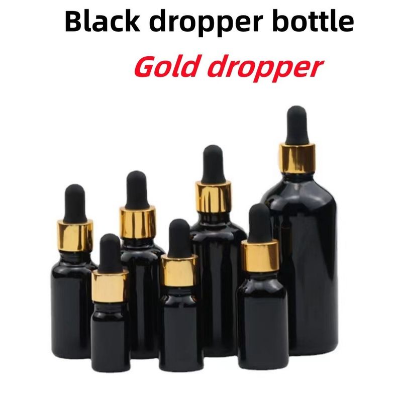 Großhandel Billig 5ml 10ml 15ml 20ml 30ml 50ml Leere, schwarze Glasflaschen mit Tröpfchen