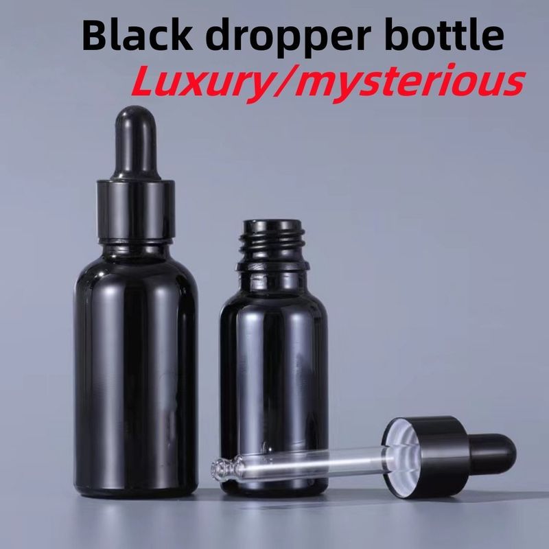 5 ml 10 ml 15 ml 20 ml 30 ml 50 ml 100 ml schwarze ätherische Ölflasche Glas Tropffflasche
