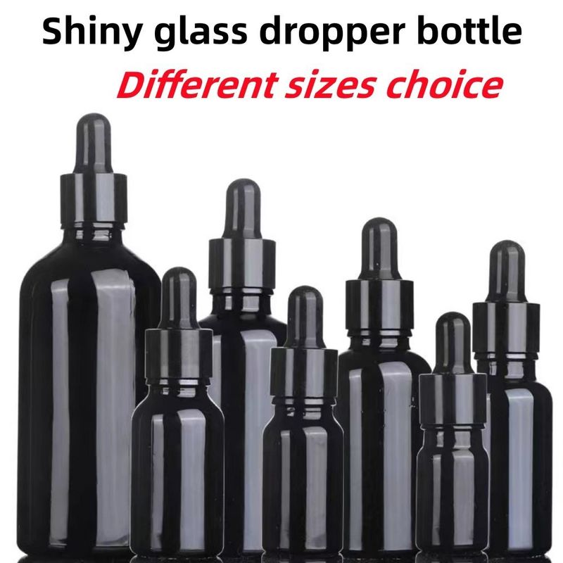 5 ml 10 ml 15 ml 20 ml 30 ml 50 ml 100 ml schwarze ätherische Ölflasche Glas Tropffflasche