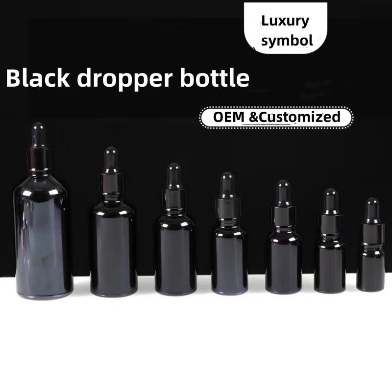 5 ml 10 ml 15 ml 20 ml 30 ml 50 ml 100 ml schwarze ätherische Ölflasche Glas Tropffflasche
