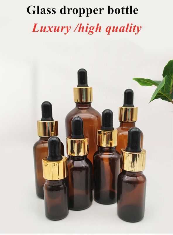 Warmverkauf 5ml 10ml 15ml 30ml 50ml Amber Serum ätherische Ölflaschen Glas Tropffflasche
