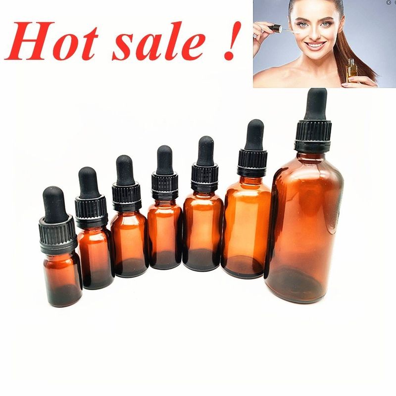 Ätherische Öle Verpackung 1OZ 2OZ 20ml 30ml 50ml Bernstein ätherisches Ölserum Glastropffflasche mit kindersicherer Kappe