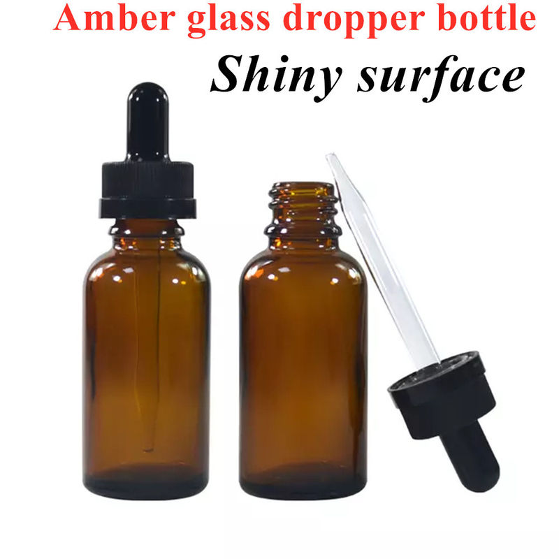 Warmverkauf Leerer Luxus Amber Braun 10ml 15ml 20ml 30ml 50ml 60ml Glas ätherisches Öl Flasche für Serum-Packung
