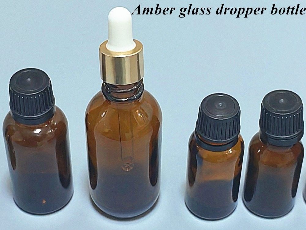 Warmverkauf Leerer Luxus Amber Braun 10ml 15ml 20ml 30ml 50ml 60ml Glas ätherisches Öl Flasche für Serum-Packung
