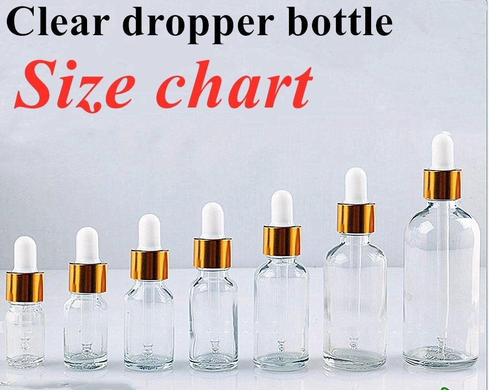 15 ml 20 ml 50 ml 100 ml Luxus leere klare transparente Serum Haare ätherisches Öl Glas Tropffflasche für Hautpflege