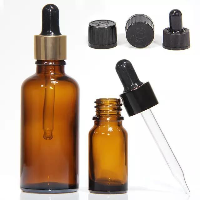 10 ml 20 ml 30 ml 50 ml Mini Rundleere Kosmetikglas-Ölflasche mit Plastik-Schwarztropffflasche