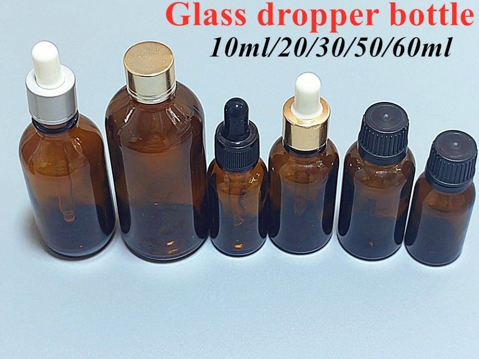30 ml 50 ml 60 ml 100 ml Haaröle Serum Bartöl Bernsteinbraun leeres rundes ätherisches Öl Glas Tropffflasche