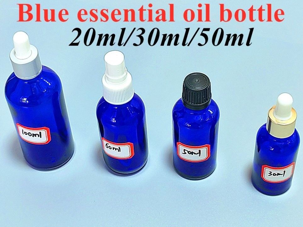 20 ml 30 ml ätherisches Öl Serum Hautpflege kosmetische Packung Flasche Cobal Blau Glas Tropffflasche mit Tropffflasche
